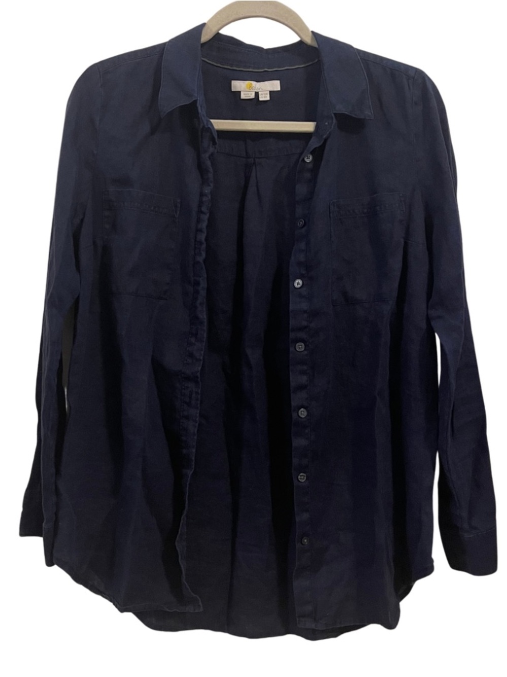 Boden Linen Button-Up Shirt in Navy